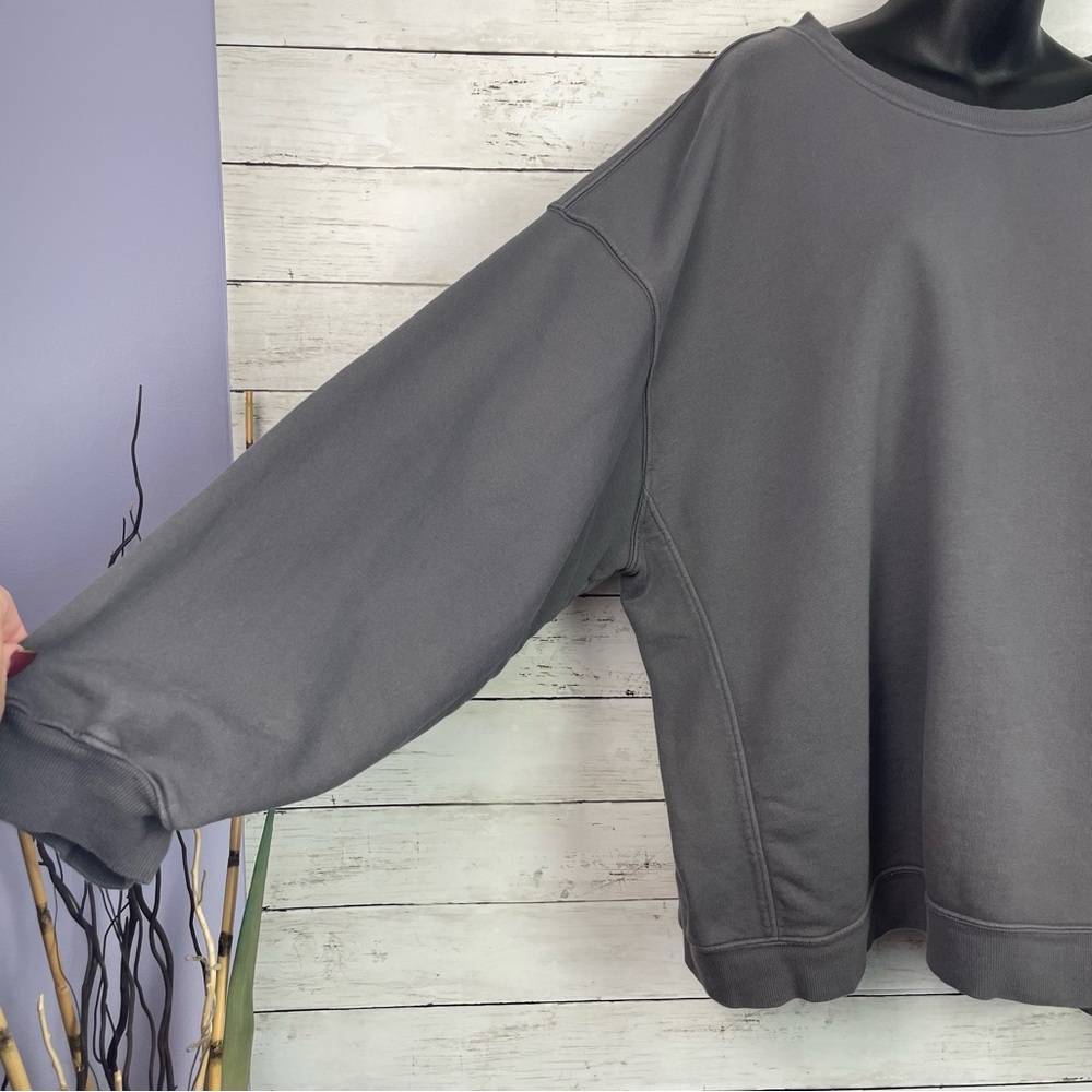 Daily Drills Oversized Crew Neck Sweatshirt Unisex M/L Vintage Black - Picture 5 of 15